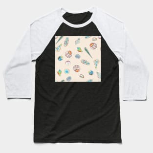 Seashells gallore repeating pattern Baseball T-Shirt